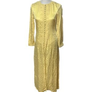 Oscar de la Renta Vintage Yellow Silk Caftan and Pant Set, brand new with tags
